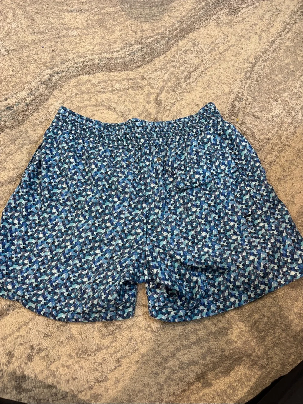 Jared Lang Blue Multi-Pattern Swim Trunks